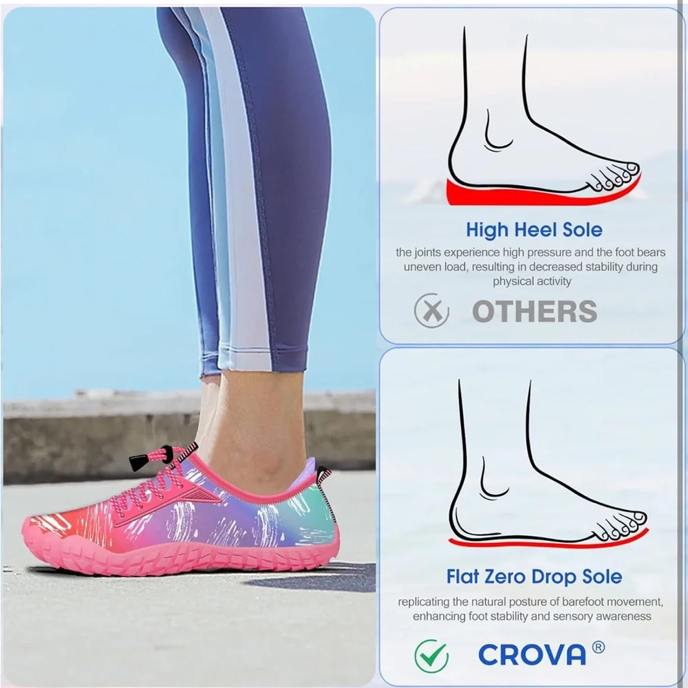 Crova NEW Built-in Heel Grips Water Shoes for Kids Girls